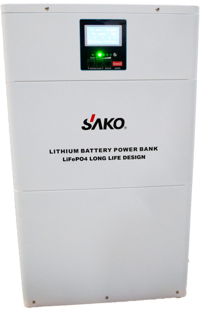 Magazyn energii Li-Wall SAKO 51,2V 200AH 10kWh LiFePO4 LCD wycięte zdjęcie
