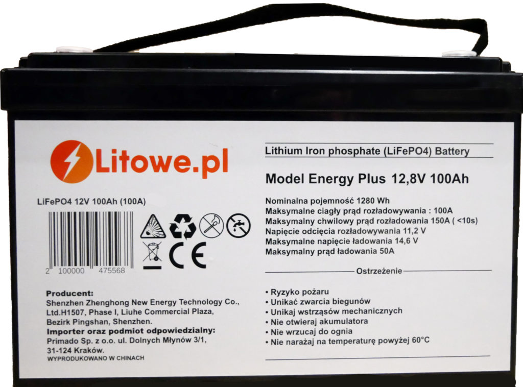 Akumulator LiFePO4 Energy Plus 12V 100Ah 200Ah zdjęcie poglądowe