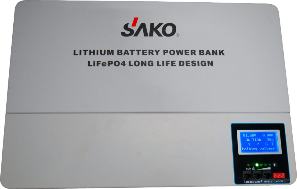 Magazyn energii Li-Eco SAKO 51,2V 200Ah LiFePO4 10kWh - pod kątem