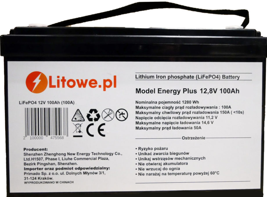 Akumulator LiFePO4 Energy Plus 12V 100Ah 100A