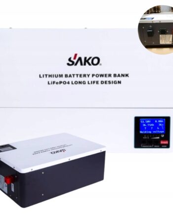 Magazyn energii 5kWh LCD SAKO LI-WALL LiFePo4 Bank do fotowoltaiki 48V 100Ah BMS